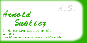 arnold suplicz business card